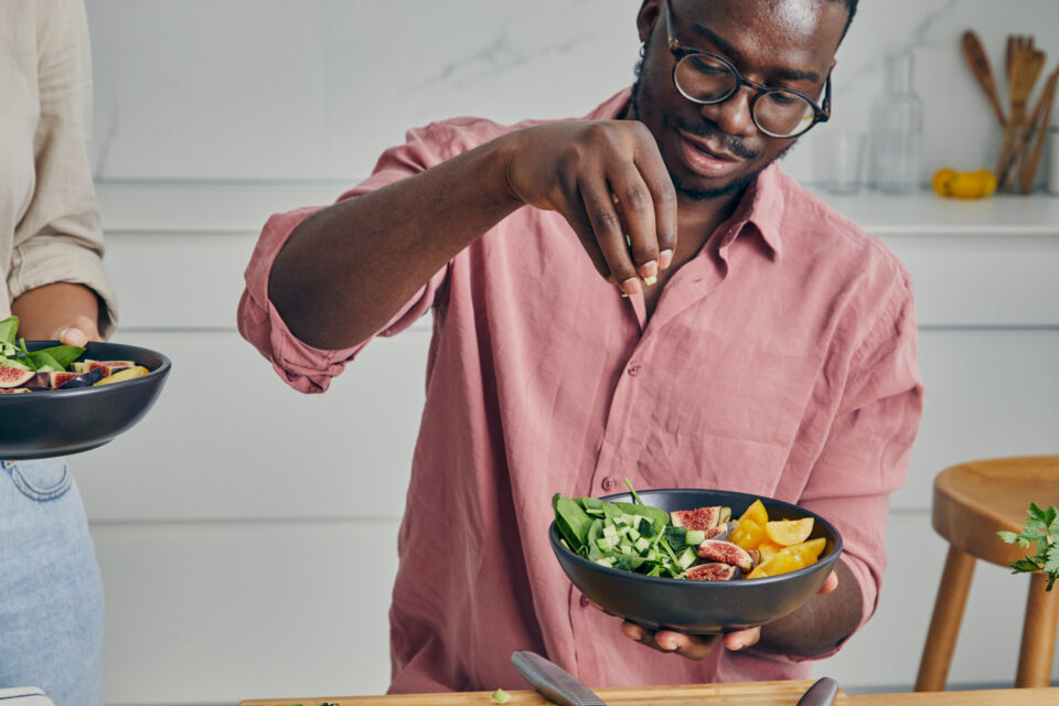 Happy Couple Enjoying A Brunch Preparation. Salt Bae