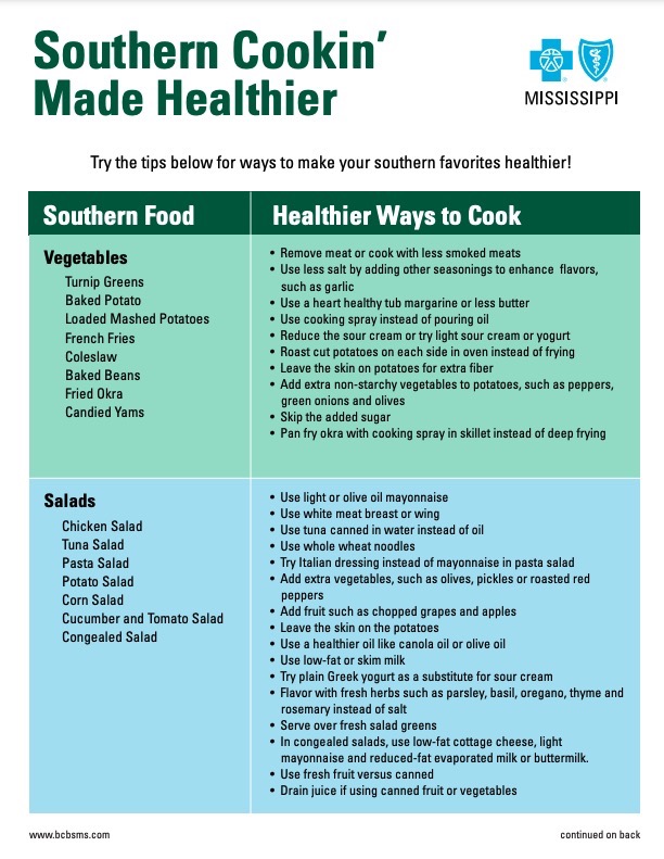 Southern Cookin' Made Healthy Handout Featured Image
