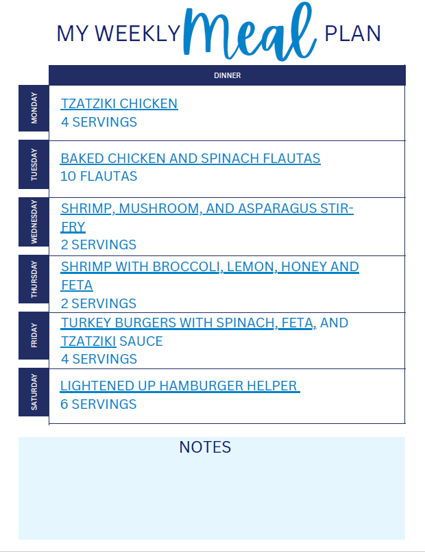 Weekly meal plan image'
